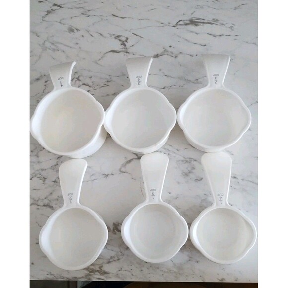 Tupperware Measuring Cups White Curved Handle Classic Set of 6 Kitchen Baking - Picture 2 of 4